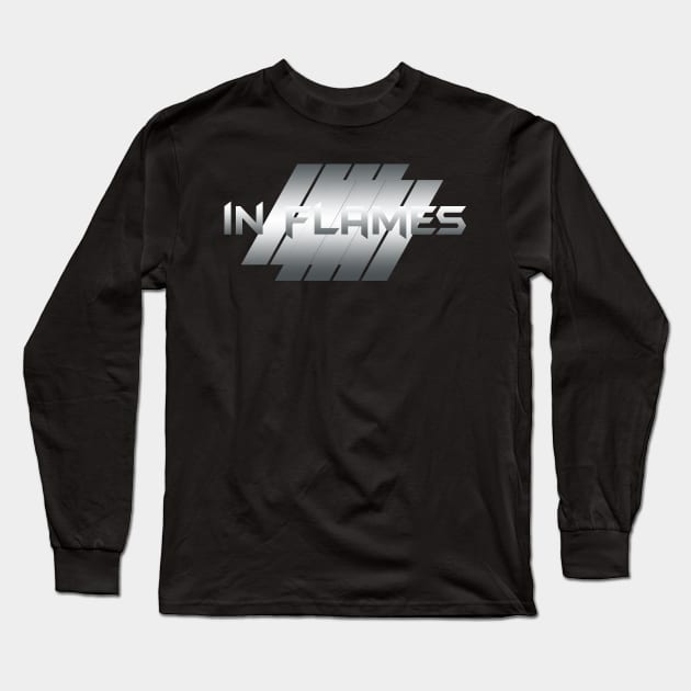 Metallic Illustration in flames Long Sleeve T-Shirt by theStickMan_Official